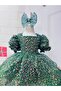 Green Stone Girl's Evening Dress - 3