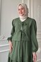 Crepe Mint Green Suit with Ribbon Lace Detail Skirt - 2