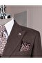 Italian Style Slim Double Breasted Men's Single Jacket Brown T13661 - 3