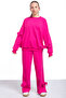 Fuchsia Slit Leg Bow Detailed Girl's 2-Piece Tracksuit Set 21212 - 6