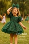 Green Stone Girl's Evening Dress