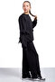 Black Slit Leg Bow Detailed Girl's 2-Piece Tracksuit Set 21215 - 5