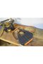Leather Handle Bag with Straw Inside Bag - 2