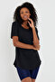 Black 5 Pack Regular/Normal Cut Dirty Collar Short Sleeve Women's T-Shirt - 3