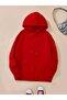 Horror Princess Back Printed Hooded Pocket Cotton Red Sweatshirt - 2