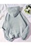 Puzzle Heart Printed Hooded Pocket Cotton Gray Sweatshirt - 2
