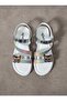 Children's White Daily Single Velcro Butterfly Detailed Lightweight Sandals Comfortable Sole Pool Daily Slippers - 2