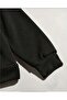 Star Denim Hoodie Printed Hooded Pocket Inside Wool Black Sweatshirt - 3