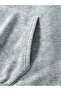 Leopard Printed Hooded Pocket Cotton Gray Sweatshirt - 4