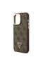 iPhone 14 Pro Max Compatible Case Licensed Triangle Logo 4g Patterned Camera Stand Cover Brown - 6