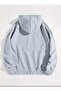 Artric Monkeys Printed Hooded Pocket Wool Inside Gray Sweatshirt - 2