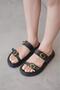 Vera Black Buckle Detailed Women's Daily Slippers