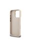 iPhone 16 Pro Compatible Case Original Licensed Grained Text Logo Camera Stand Cover Beige - 7