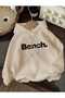 Bench Printed Hooded Pocket Cotton Beige Sweatshirt