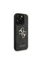 iPhone 16 Pro Compatible Case Licensed Wrist Strap Drawstring Metal 4g and Cover with Text Logo Black - 4