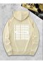 I Am Music Back Printed Hooded Pocket Cotton Beige Sweatshirt - 3