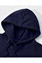 Star Denim Hoodie Printed Hooded Pocket Inside Wool Navy Blue Sweatshirt - 4