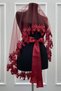 Burgundy Bridal Veil Set, 3D Flower and Shiny Stones, Henna Night Veil Face Cover Set 6 Pieces - 7