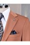 Italian Style Slim Fit Mono Lapel Jacket Pants Suit Brown T14236 - 3