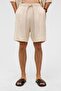 Oversize Striped Linen Shorts White - 7