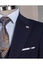 Italian Style Slim Fit Jacket Vest Pantalon Suit Navy Blue T13961 - 3
