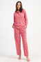 Women's Lapel All Button Long Sleeve Pajama Set, 503019