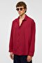 Oversize Long Sleeve Modal Fabric Shirt Burgundy - 7