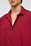 Oversize Long Sleeve Modal Fabric Shirt Burgundy - 6