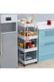 4 Layer Kitchen Storage Trolley Rack with Caster Wheels Plastic Kitchen Cabinet - 2