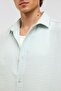 Oversize Short Sleeve Muslin Fabric Shirt Blue - 7