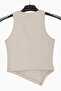 Asymmetric Cut Twill Fabric Women's Crop - 2