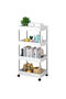 4 Layer Kitchen Storage Trolley Rack with Caster Wheels Plastic Kitchen Cabinet - 6