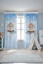 Pastel Car Blue Cloudy Patterned Children's Baby Room Background Curtain (Single Wing Pricing) - 4