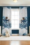 Blue Airplane Teddy Bear Patterned Children's Nursery Drapery Curtain (Single Panel Pricing) - 3