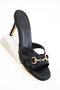 Black Satin Women's Classic Heeled Shoes 20770 - 4