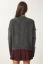 Women's Anthracite Crew Neck Bow Knitwear Cardigan Us01003 - 5