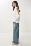 Women's Ecru Cut Out Detailed Oversize Knitwear Sweater AS00015 - 4