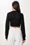 Women's Black Turtleneck Knitwear Athlete Crop Set Mt00153 - 7
