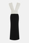Siyah-Beyaz Renk Bloklu Maxi Boy Elbise TPRSS25EL00315 - 6