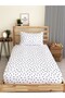 Triangle Pattern Printed Single Elastic Sheet Set White