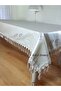 Leather Tassel Self-Patterned Cleanable Table Cover Dresser Daily