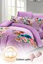 Floral Lilac Double Duvet Cover Set 3d Cotton Satin - 4