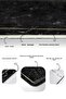 Black - Gold Framed Motif Marble Simple & Stylish Geometric 2-Piece Bathroom & Kitchen Mat Set - 4