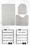 3-Piece Toilet Seat Set Bathroom Rug Mat Set 60X90 Light Gray - 4