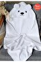 100% Cotton Soft Girl-Boy Newborn/Baby Bath Towel Swaddle White/Polar Bear - 4
