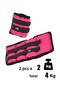 2 kg x 2 pieces of pink hand or ankle weights + gift skipping rope - 3