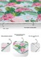 Blue Floor Tropical Leaf Flamingo Motif 2-Piece Kitchen Mat Set & Bathroom Mat Set - 4