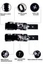 Orange Camouflage Wrist Wraps Sports Bracelet, 8 Loop Lifting Straps Set of 2 - 3