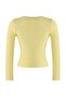 Wardrobe Essentials Sarı Merserize Görünümlü Fitilli Triko Hırka | TWOAW26HI00118 - 7