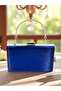 Navy Blue Color Glittery Satin Women's Evening Dress Bag - 3